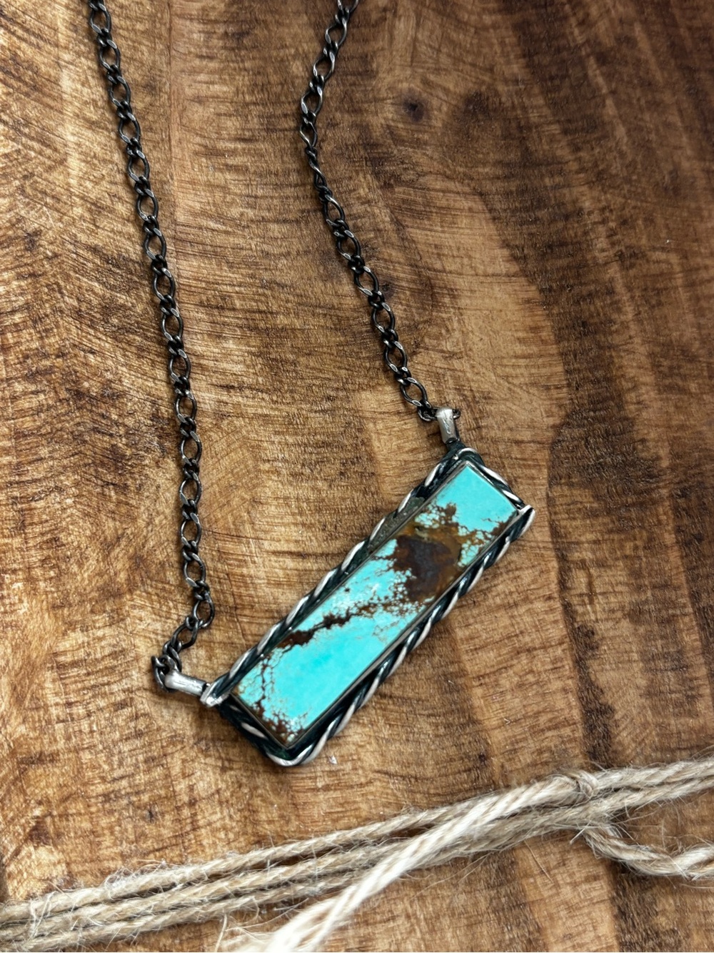 Native Made Turquoise Bar Necklace
